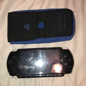 PSP with carrying pouch and charger